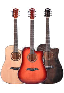 नया उच्च गुणवत्ता चमकदार ठोस शीर्ष ध्वनिक गिटार (AFM17C-D)