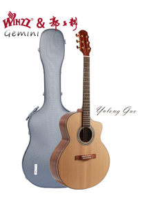 ठोस सीताका ध्वनिक गिटार यूलोंग गुओ कटअवे आकार गिटार केस के साथ (WGA2022SC)