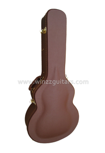 लेदर एक्सटीरियर 42' वुड जंबो गिटार केस (CJG420)