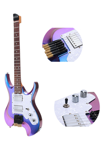 गिरगिट प्रभाव बिना सिर वाला इलेक्ट्रिक गिटार सॉलिड ओकौमे बॉडी (HGE700)