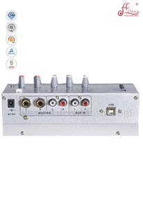 उच्च गुणवत्ता वाले AC 10V पावर 1 AUX स्टीरियो USB DJ मिक्सिंग कंसोल (ADM-01UM)
