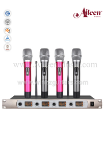 चार चैनल रिसीवर हैंडहेल्ड एफएम यूएचएफ एमआईसी वायरलेस माइक्रोफोन (AL-SE2014)